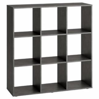 Bibliothèque design carrée MONTPELLIER coloris gris anthracite matera 2 plateaux fixes 9 casiers Bibliothèque design carrée MONTPELLIER coloris gris anthracite matera 2 plateaux fixes 9 casiers